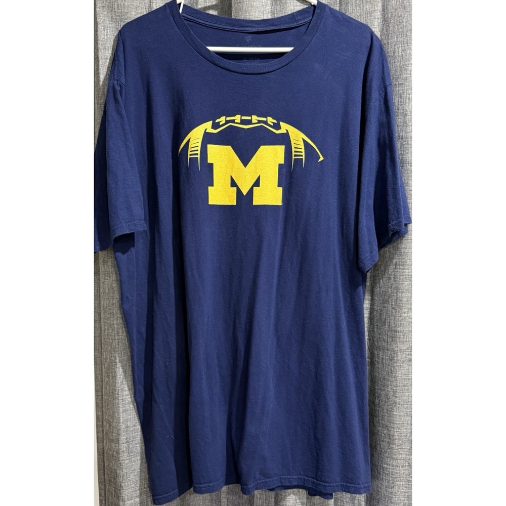 Fanatics UofM Mens Football Shirt Adult 2XL Blue Short Sleeve #83 Jackson